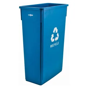 Winco PTC-23L Blue Slender Recycle Trash Can, 23 Gallon