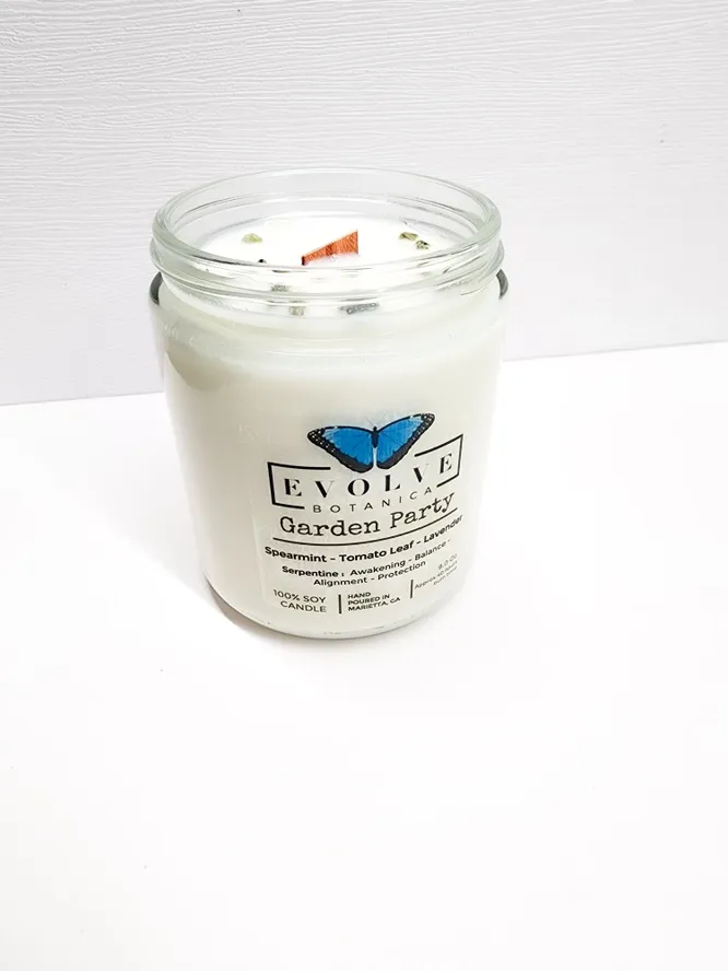 Wood Wick Crystal Soy Candle - Garden Party