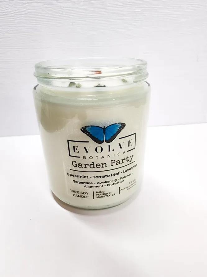 Wood Wick Crystal Soy Candle - Garden Party