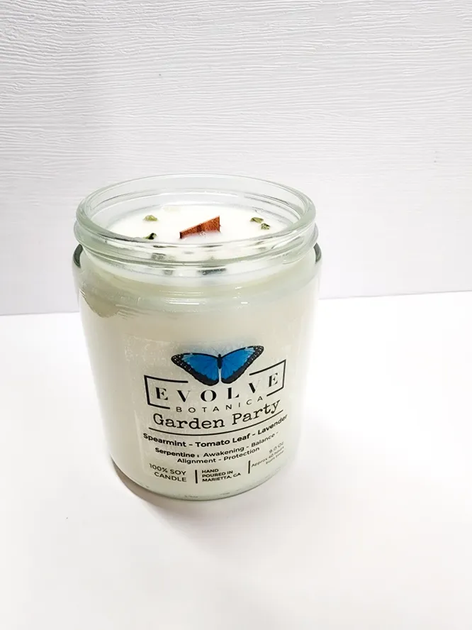 Wood Wick Crystal Soy Candle - Garden Party