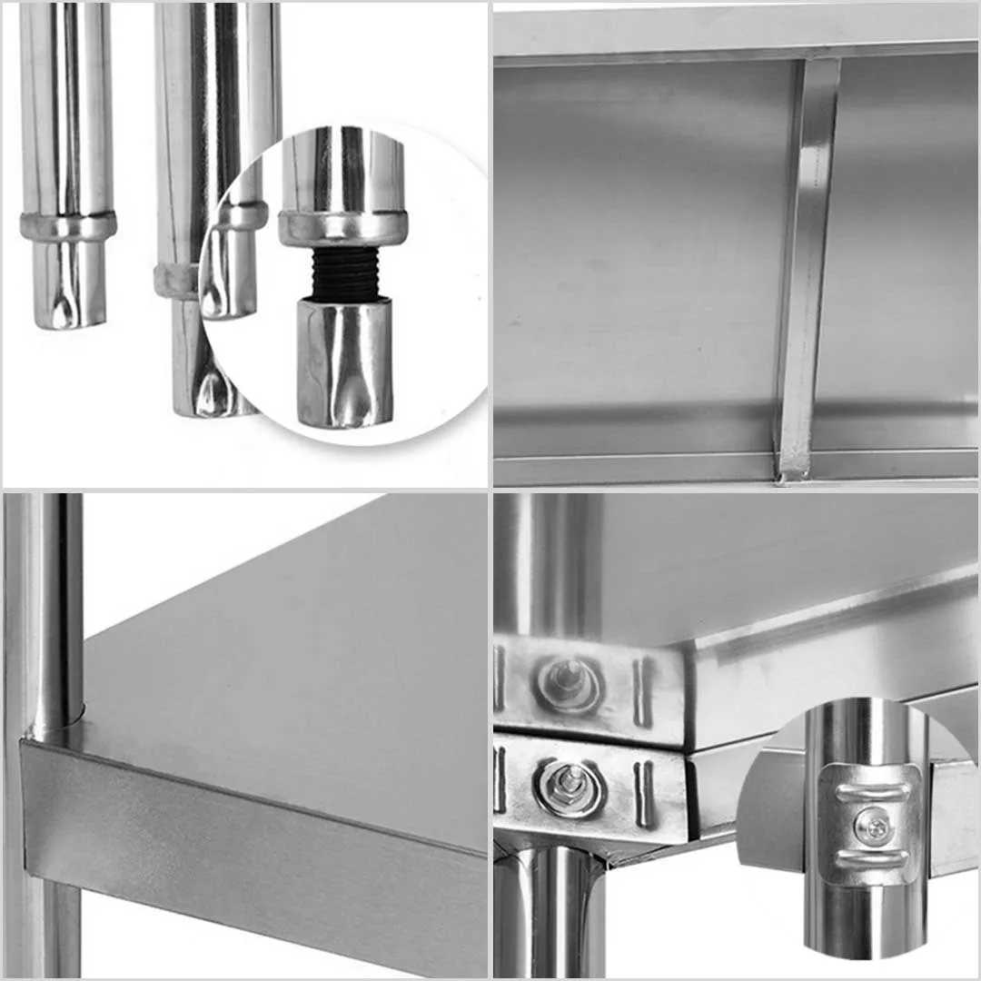 z 4 Tier Stainless Steel Shelving Unit Display Shelf Home Office 150CM