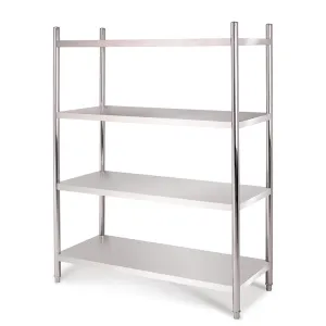 z 4 Tier Stainless Steel Shelving Unit Display Shelf Home Office 150CM